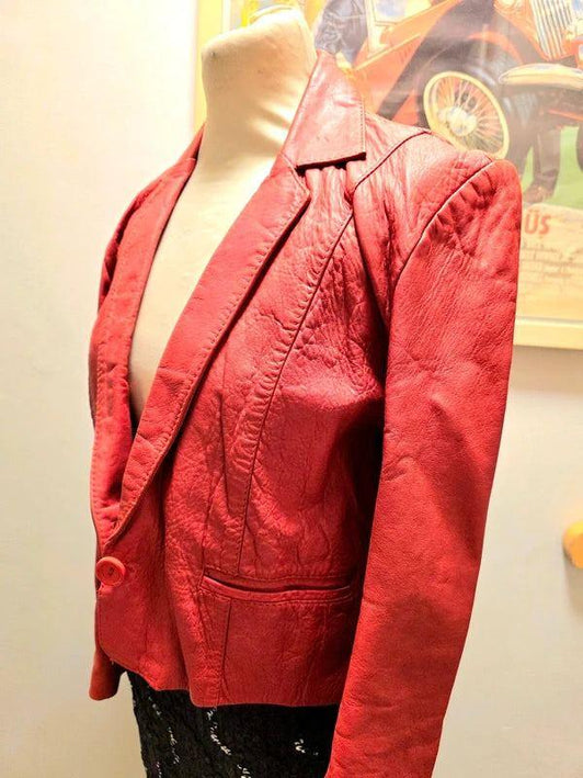 Vintage 1980's Crop Leather Jacket - Yatva