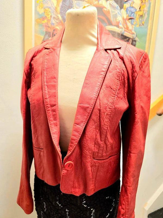 Vintage 1980's Crop Leather Jacket - Yatva