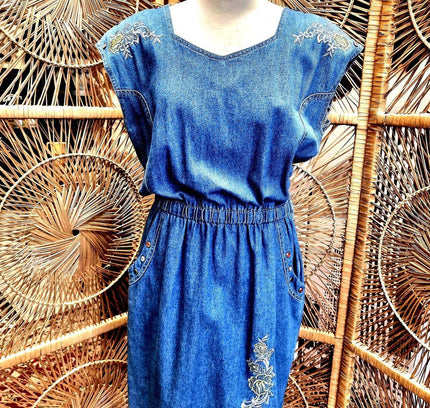 Vintage 1980's Denim Dress - Yatva