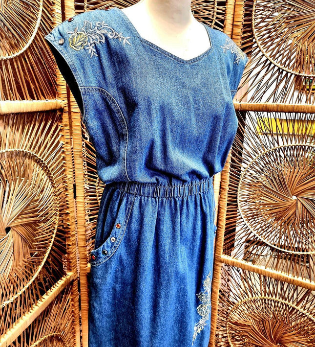 Vintage 1980's Denim Dress - Yatva