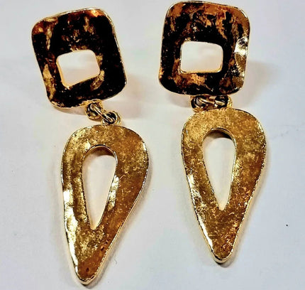 Vintage 1980s Drop Pierced Earrings - Yatva