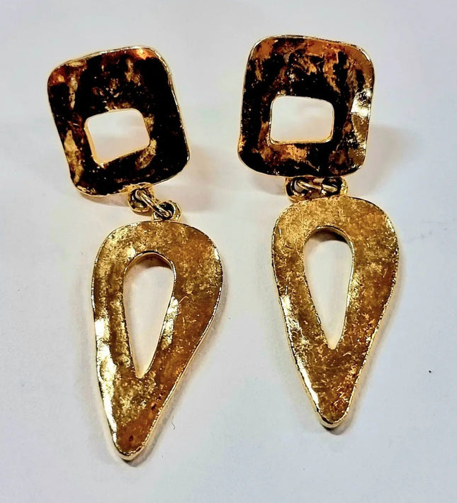 Vintage 1980s Drop Pierced Earrings - Yatva