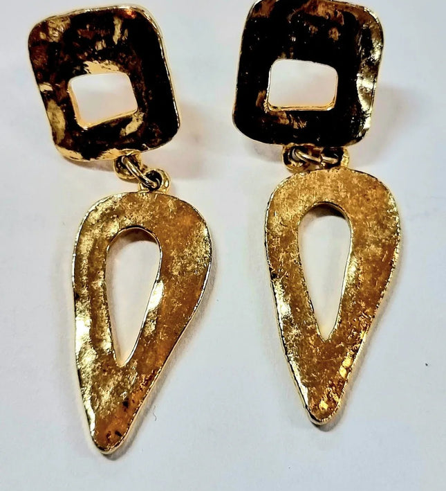 Vintage 1980s Drop Pierced Earrings - Yatva
