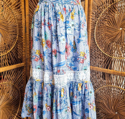 Vintage 1980s Floral Skirt - Yatva