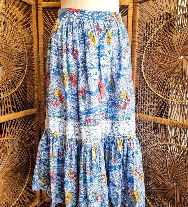 Vintage 1980s Floral Skirt - Yatva