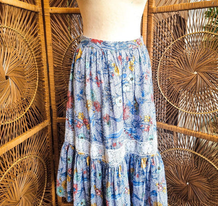 Vintage 1980s Floral Skirt - Yatva