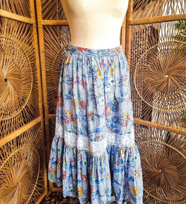 Vintage 1980s Floral Skirt - Yatva