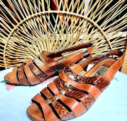 Vintage 1980s Gatzebo Sandals Shoes - Yatva