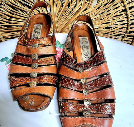 Vintage 1980s Gatzebo Sandals Shoes - Yatva