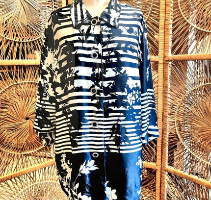 Vintage 1980s Hermann Lange Collection Tunic Shirt - Yatva