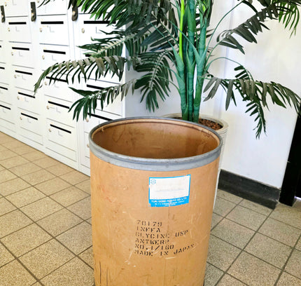 Vintage 1980s Japanese Industrial Fiber Drum Barrel – Yuki Gosei Kogyo Co. - Yatva