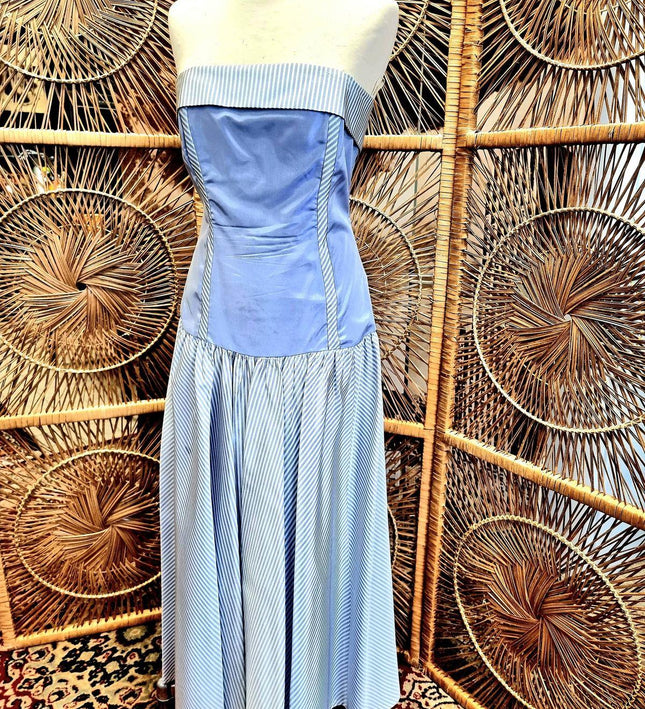 Vintage 1980's Laura Ashley Strapless Dress - Yatva