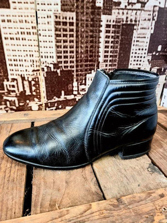 Vintage 1980s Leather Ankle Boots - Yatva