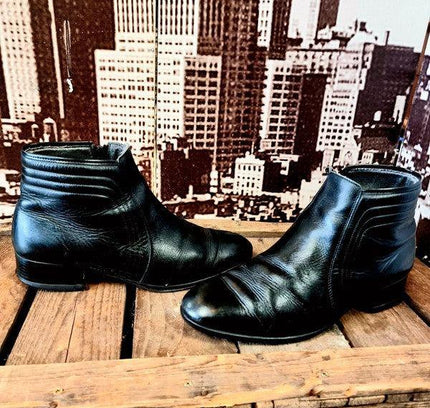 Vintage 1980s Leather Ankle Boots - Yatva
