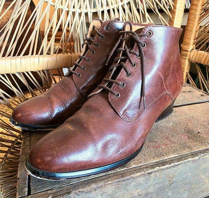 Vintage 1980s Leather Oppus by Globo Ankle Boots - Yatva