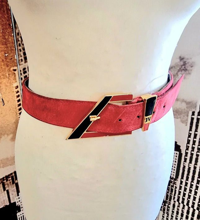 Vintage 1980s Leather Suede Belt - Yatva