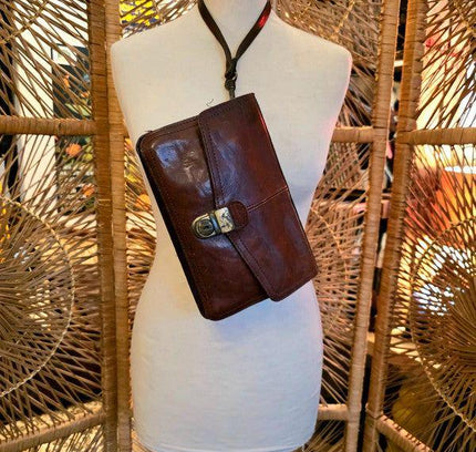 Vintage 1980s Leather Wrist Bag - Yatva