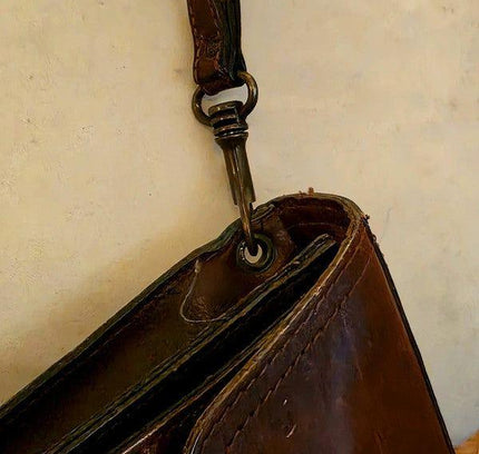 Vintage 1980s Leather Wrist Bag - Yatva
