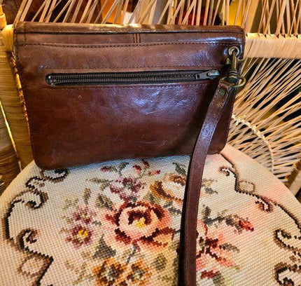 Vintage 1980s Leather Wrist Bag - Yatva