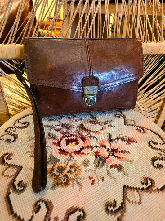 Vintage 1980s Leather Wrist Bag - Yatva
