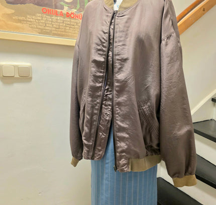 Vintage 1980's Marca Silk Bomber Jacket - Yatva