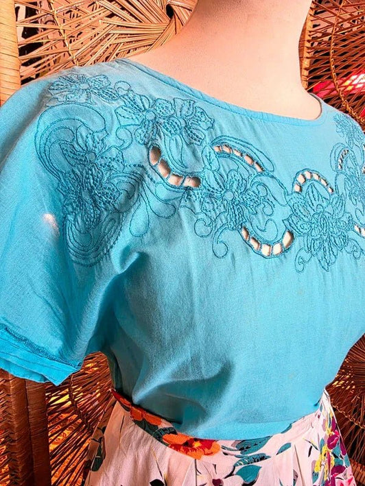 Vintage 1980s Peasant Blouse /Top - Yatva