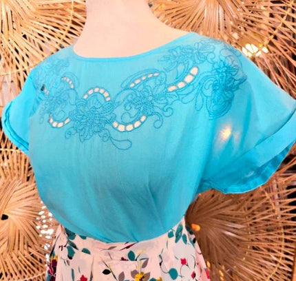Vintage 1980s Peasant Blouse /Top - Yatva