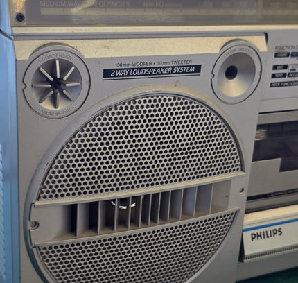 Vintage 1980s Philips D8134 Stereo Radio Cassette Recorder Boombox - Fully Tested - Yatva