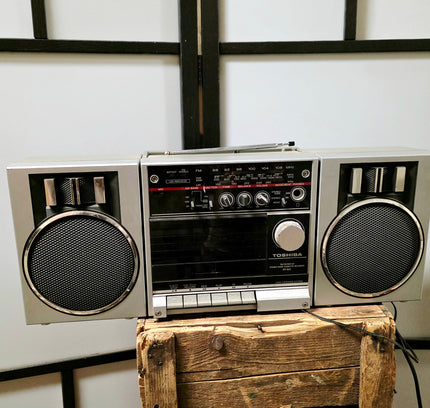 Vintage 1980s Toshiba RT-SX1 Boombox – Iconic "Say Anything" Stereo Radio Cassette Recorder - Yatva