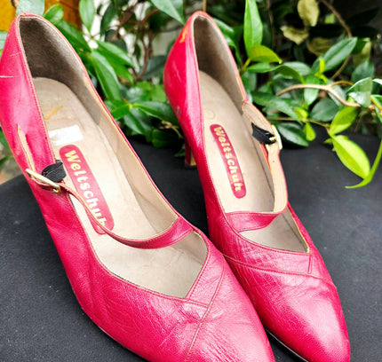 Vintage 1980s Weltschuh Leather Mary Jane Heels – Made in Germany - Yatva