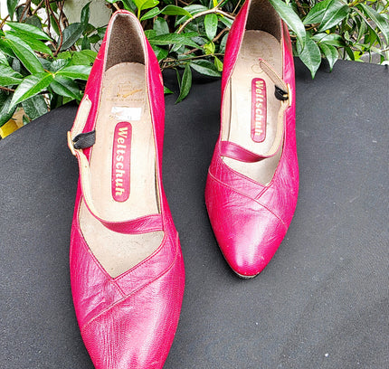 Vintage 1980s Weltschuh Leather Mary Jane Heels – Made in Germany - Yatva