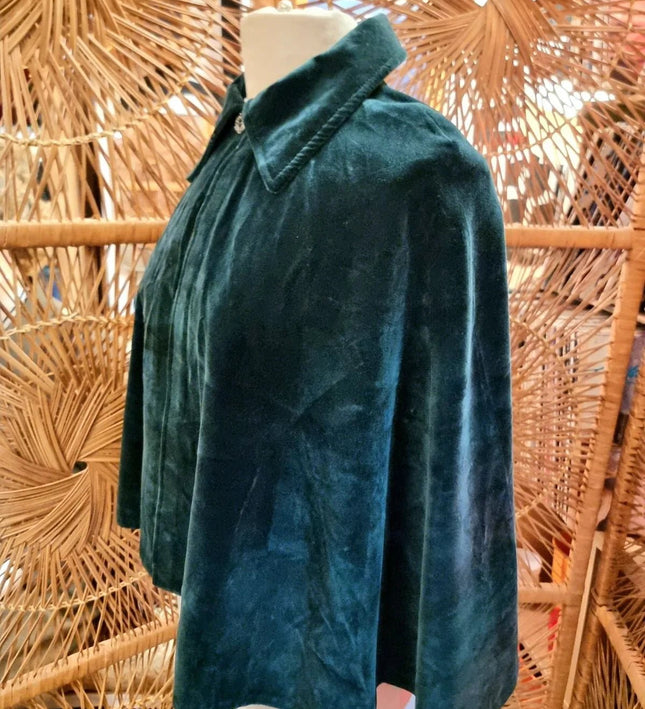 Vintage 30s / 40s Velvet Moffat Weavers Scotland Cape Coat - Yatva