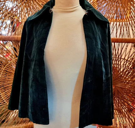 Vintage 30s / 40s Velvet Moffat Weavers Scotland Cape Coat - Yatva