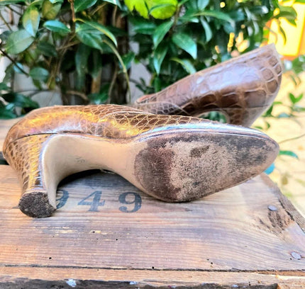 Vintage 40's / 50's Alligator Haute Chaussure Smeets Bruxelles Shoes - Yatva
