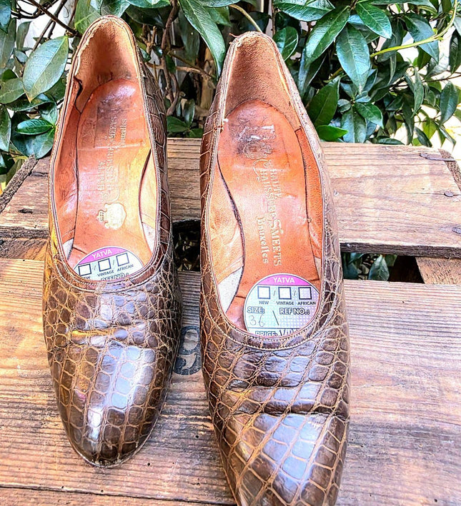 Vintage 40's / 50's Alligator Haute Chaussure Smeets Bruxelles Shoes - Yatva