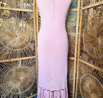 Vintage 40's / 50's Crochet Turtleneck Dress - Yatva