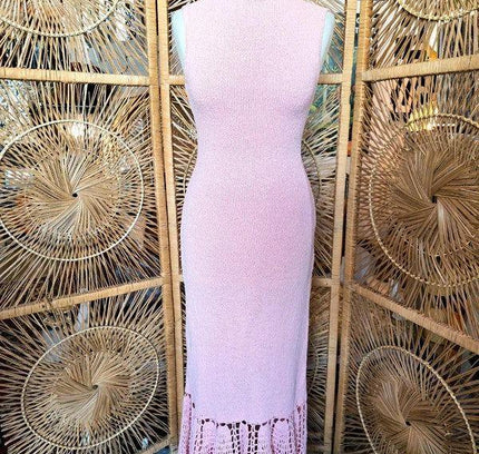Vintage 40's / 50's Crochet Turtleneck Dress - Yatva