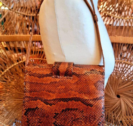 Vintage 40s/50s Snake Skin Shoulder Bag - Yatva