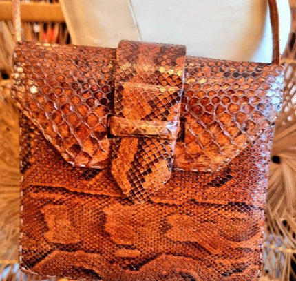 Vintage 40s/50s Snake Skin Shoulder Bag - Yatva