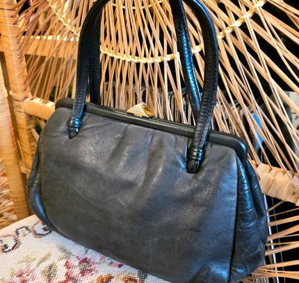 Vintage 50s / 60s Leather Handbag - Yatva
