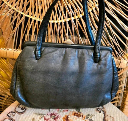 Vintage 50s / 60s Leather Handbag - Yatva