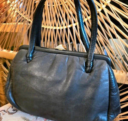 Vintage 50s / 60s Leather Handbag - Yatva