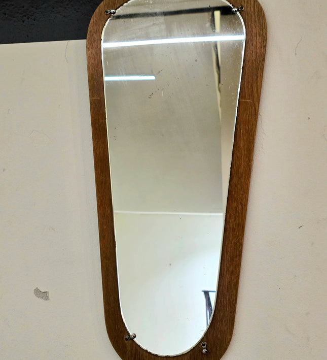 Vintage 50s / 60s Mid - Century Modern Asymmetric Teak Mirror - Yatva