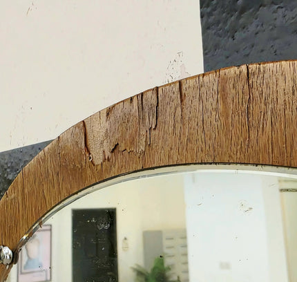 Vintage 50s / 60s Mid - Century Modern Asymmetric Teak Mirror - Yatva