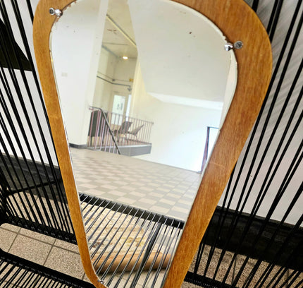 Vintage 50s / 60s Mid - Century Modern Asymmetric Teak Mirror - Yatva