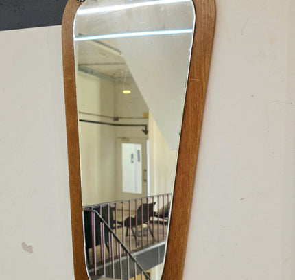 Vintage 50s / 60s Mid - Century Modern Asymmetric Teak Mirror - Yatva