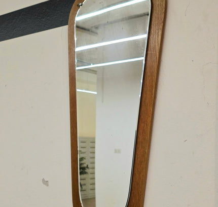 Vintage 50s / 60s Mid - Century Modern Asymmetric Teak Mirror - Yatva