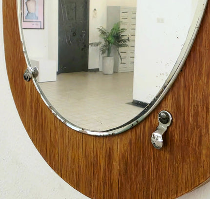 Vintage 50s / 60s Mid - Century Modern Asymmetric Teak Mirror - Yatva