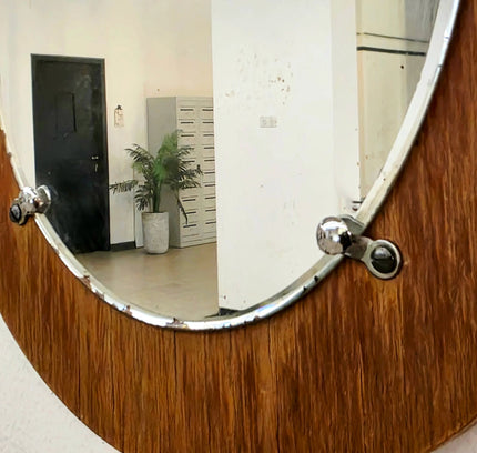 Vintage 50s / 60s Mid - Century Modern Asymmetric Teak Mirror - Yatva
