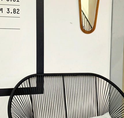 Vintage 50s / 60s Mid - Century Modern Asymmetric Teak Mirror - Yatva